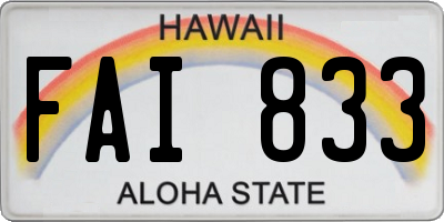 HI license plate FAI833