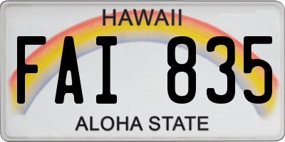 HI license plate FAI835