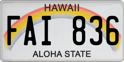 HI license plate FAI836