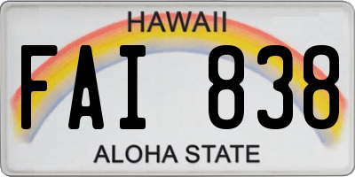 HI license plate FAI838