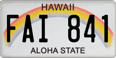 HI license plate FAI841
