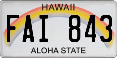 HI license plate FAI843
