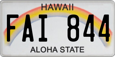 HI license plate FAI844