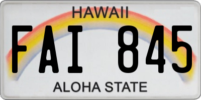 HI license plate FAI845