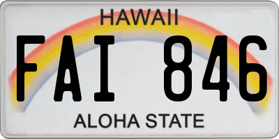 HI license plate FAI846