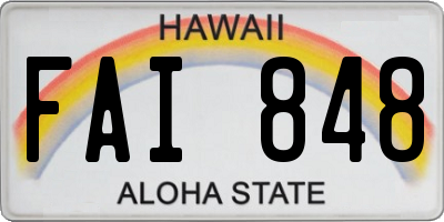 HI license plate FAI848