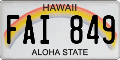 HI license plate FAI849