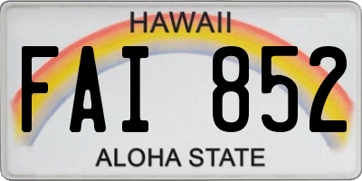 HI license plate FAI852