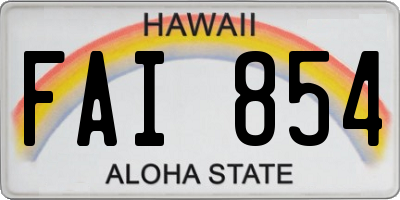 HI license plate FAI854