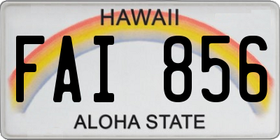 HI license plate FAI856