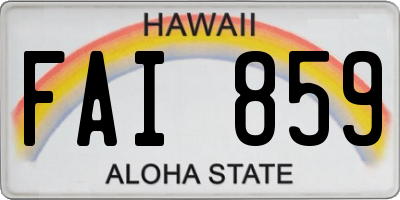 HI license plate FAI859