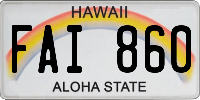 HI license plate FAI860