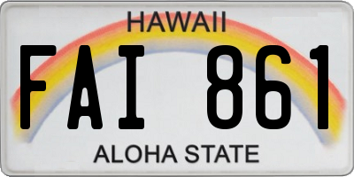HI license plate FAI861