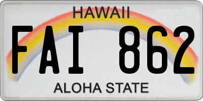 HI license plate FAI862