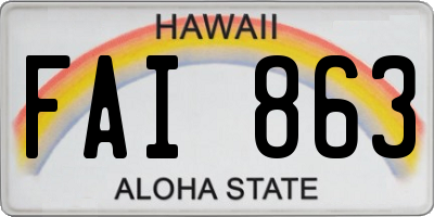 HI license plate FAI863