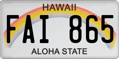 HI license plate FAI865