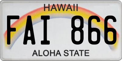 HI license plate FAI866