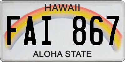 HI license plate FAI867