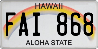 HI license plate FAI868
