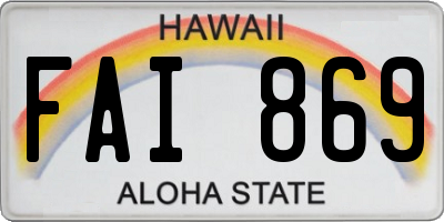 HI license plate FAI869