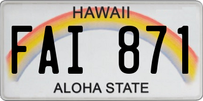 HI license plate FAI871