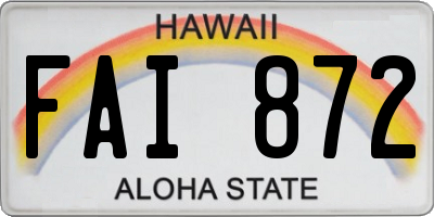 HI license plate FAI872