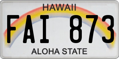 HI license plate FAI873