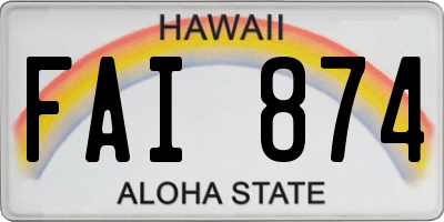 HI license plate FAI874