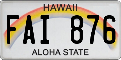 HI license plate FAI876