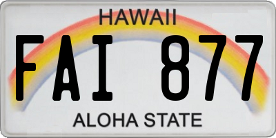 HI license plate FAI877