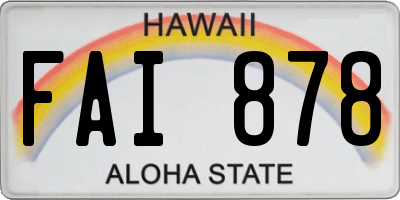HI license plate FAI878