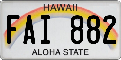 HI license plate FAI882