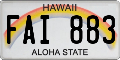 HI license plate FAI883