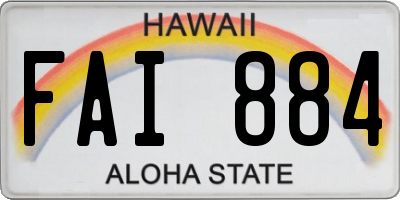 HI license plate FAI884