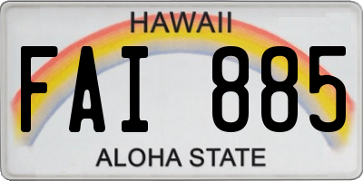 HI license plate FAI885