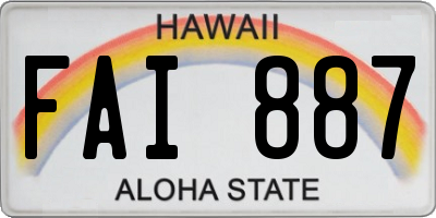 HI license plate FAI887