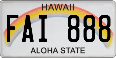 HI license plate FAI888