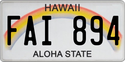 HI license plate FAI894
