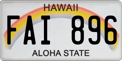 HI license plate FAI896