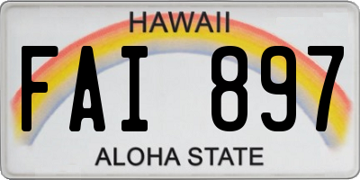 HI license plate FAI897
