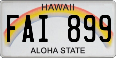HI license plate FAI899