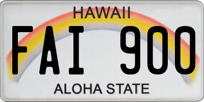 HI license plate FAI900