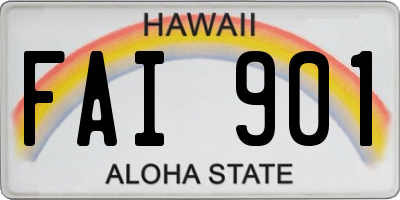 HI license plate FAI901