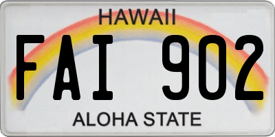 HI license plate FAI902