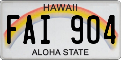 HI license plate FAI904