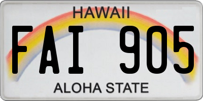 HI license plate FAI905
