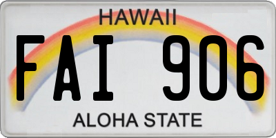 HI license plate FAI906