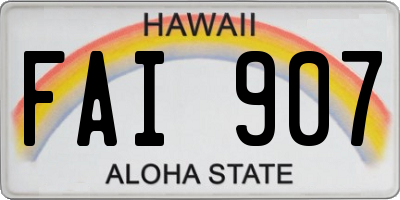 HI license plate FAI907