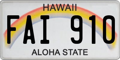HI license plate FAI910