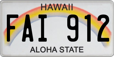 HI license plate FAI912